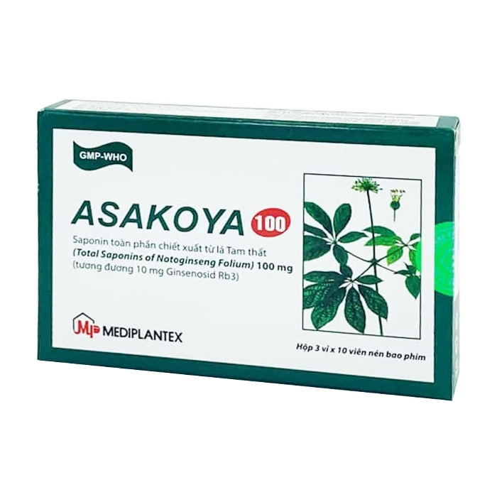 Asakoya 100 Mediplantex 3 vỉ x 10 viên Asakoya 100 Mediplantex 3 vỉ x 10 viên