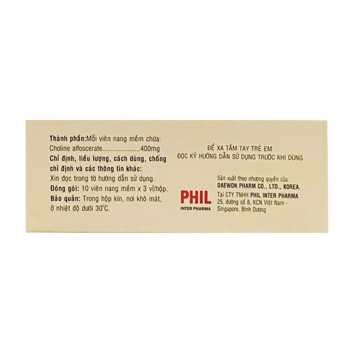 Cholina Phil Inter Pharma 3 vỉ x 10 viên Cholina Phil Inter Pharma 3 vỉ x 10 viên