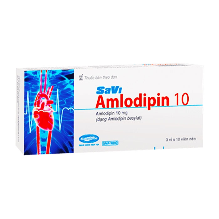 Savi Amlodipin 10 Savipharm 3 vỉ x 10 viên (Amlodipin) Savi Amlodipin 10 Savipharm 3 vỉ x 10 viên (Amlodipin)