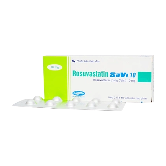 Rosuvastatin Savi 10 Savipharm 3 vỉ x 10 viên (Rosuvastatin) Rosuvastatin Savi 10 Savipharm 3 vỉ x 10 viên (Rosuvastatin)