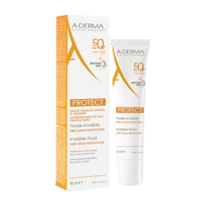 A-Derma Protect Invisible Fluid SPF50+ tuýp 40ml - Kem chống nắng