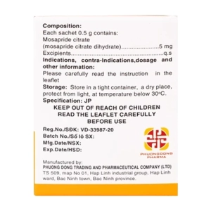 Abamotic 5mg Phương Đông 30 gói x 0.5g (Mosaprid Citrat)