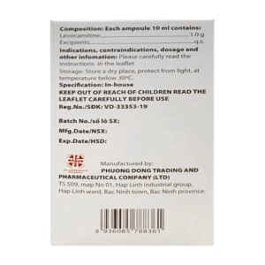 Abanuti 1g Phương Đông 20 ống x 10ml (Levocarnitin)