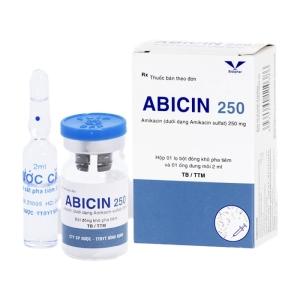 Abicin 250 Bidiphar 1 lọ + 1 ống (Amikacin)
