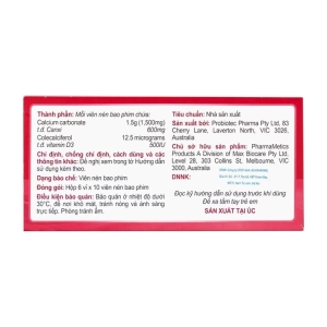 Abricotis Probiotec 6 vỉ x 10 viên (Calcium + Vitamin D3)