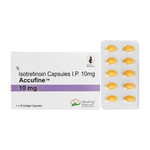 Accufine 10mg Healing Pharma 1 vỉ x 10 viên (Isotretinoin)