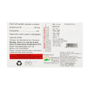 Accufine 20mg Healing Pharma 10 vỉ x 10 viên (Isotretinoin)
