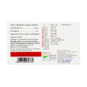 Accufine 5mg Healing Pharma 10 vỉ x 10 viên (Isotretinoin)