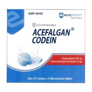 Acefalgan Codein Euvipharm 4 vỉ x 4 viên (Paracetamol + Codein)