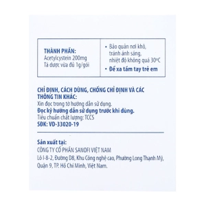 Acemuc Kids 200mg Sanofi 30 gói x 1g Acemuc Kids 200mg Sanofi 30 gói x 1g