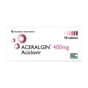 Aceralgin 400mg Medochemie 1 vỉ x 10 viên (Aciclovir)