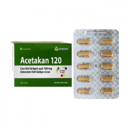 Acetakan 120 Agimexpharm 6 vỉ x 10 viên - Hỗ trợ tuần hoàn máu não Acetakan 120 Agimexpharm 6 vỉ x 10 viên - Hỗ trợ tuần hoàn máu não