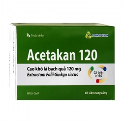 Acetakan 120 Agimexpharm 6 vỉ x 10 viên - Hỗ trợ tuần hoàn máu não Acetakan 120 Agimexpharm 6 vỉ x 10 viên - Hỗ trợ tuần hoàn máu não