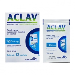 Aclav 1g/125mg 12 gói x 3,8g - Thuốc kháng sinh