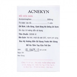 Acnekyn 500mg Đông Nam 10 vỉ x 10 viên - Trị các chứng đau và sốt nhẹ Acnekyn 500mg Đông Nam 10 vỉ x 10 viên - Trị các chứng đau và sốt nhẹ