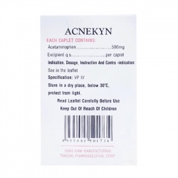 Acnekyn 500mg Đông Nam 10 vỉ x 10 viên - Trị các chứng đau và sốt nhẹ Acnekyn 500mg Đông Nam 10 vỉ x 10 viên - Trị các chứng đau và sốt nhẹ