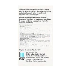 Acriptega 50mg/300mg/300mg Mylan 30 viên Acriptega 50mg/300mg/300mg Mylan 30 viên