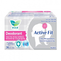 Active Fit Deodorant AG+ Laurier 36 miếng – Băng vệ sinh hàng ngày (phân tử bạc)