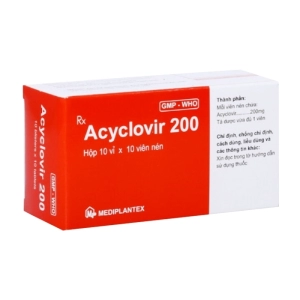 Acyclovir 200 Mediplantex 10 vỉ x 10 viên (Acyclovir)