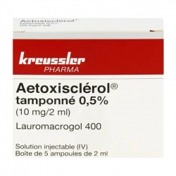Aetoxisclerol Tamponne 0.5 10mg/2ml Kreussler 5 ống Aetoxisclerol Tamponne 0.5 10mg/2ml Kreussler 5 ống