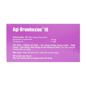 Agi-Bromhexine 16 Agimexpharm 10 vỉ x 10 viên Agi-Bromhexine 16 Agimexpharm 10 vỉ x 10 viên