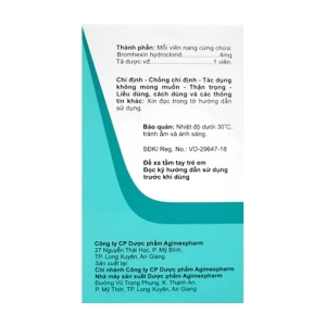 Agi-Bromhexine 4 Agimexpharm 200 viên Agi-Bromhexine 4 Agimexpharm 200 viên
