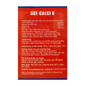 Agi-Calci K Agimexpharm lọ 100 viên