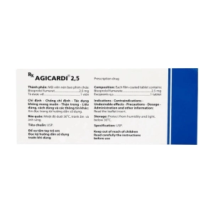 Agicardi 2.5 Agimexpharm 3 vỉ x 10 viên (Bisoprolol fumarat)
