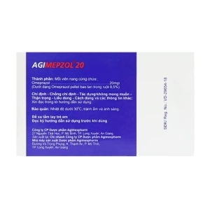 Agimepzol 20 Agimexpharm 10 vỉ x 10 viên Agimepzol 20 Agimexpharm 10 vỉ x 10 viên