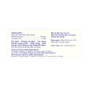 Agiroxi 150mg Agimexpharm 10 vỉ x 10 viên