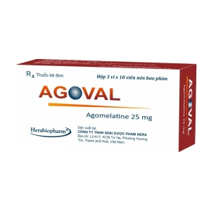 Agoval 25mg Herabiopharm 3 vỉ x 10 viên (Agomelatine)