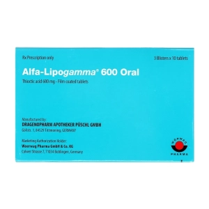 Alfa-Lipogamma 600 Oral Dragenopharm, 3 vỉ x 10 viên Alfa-Lipogamma 600 Oral Dragenopharm, 3 vỉ x 10 viên