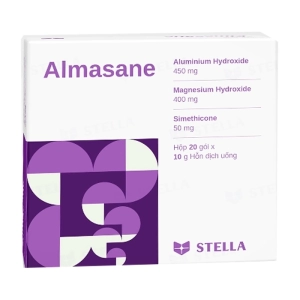 Almasane Stellapharm 20 gói x 10g (Nhôm hydroxit + Magnesi hydroxyd + Simethicon)