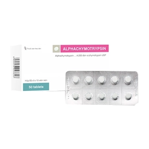 Alphachymotrypsin 4200 IU TV.Pharm 5 vỉ x 10 viên (Alphachymotrypsin)