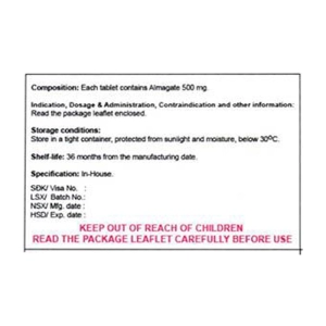 Aluantine Tablet 500mg Aprogen 10 vỉ x 10 viên (Almagate)