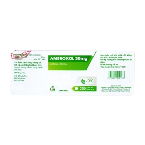 Ambroxol 30mg TV.Pharm chai 200 viên (Ambroxol hydroclorid)