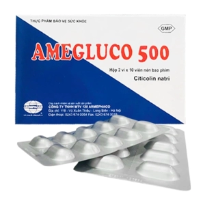 Amegluco 500mg Armephaco 2 vỉ x 10 viên (Citicolin) Amegluco 500mg Armephaco 2 vỉ x 10 viên (Citicolin)