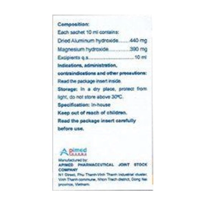 Amicogel-Api Apimed 20 gói x 10ml (Nhôm hydroxit + Magnesi)