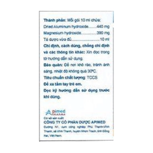 Amicogel-Api Apimed 20 gói x 10ml (Nhôm hydroxit + Magnesi)