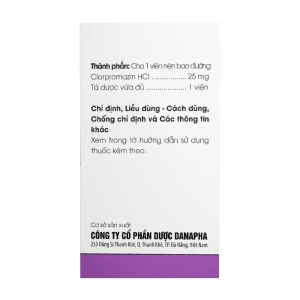 Aminazin 25mg Danapha 500 viên (Chlorpromazine hydrochloride)