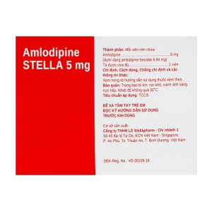 Amlodipine Stella 5mg 10 vỉ x 10 viên (Amlodipin)