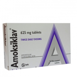 Amoksiklav 625mg - Hộp 7 vỉ x 2 viên