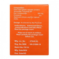 Amoxicillin 500mg Brawn 10 vỉ x 10 viên Amoxicillin 500mg Brawn 10 vỉ x 10 viên
