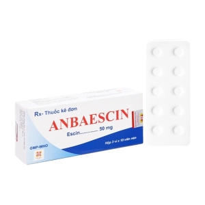 Anbaescin 50mg Phương Đông 3 vỉ x 10 viên (Aescin) Anbaescin 50mg Phương Đông 3 vỉ x 10 viên (Aescin)