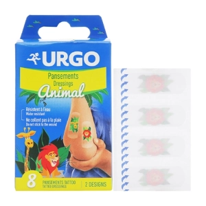 Animal Tattoo Dressing Urgo 8 miếng - Băng cá nhân trẻ em
