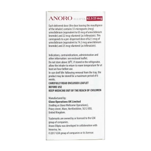 Anoro Ellipta 62.5/25mcg GSK 30 liều (Umeclidinium + Vilanterol)
