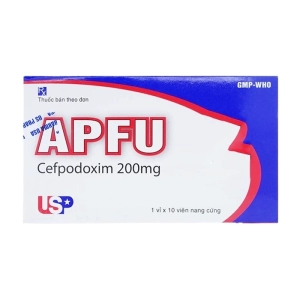 Apfu 200mg US Pharma - USP 1 vỉ x 10 viên (Cefpodoxim)