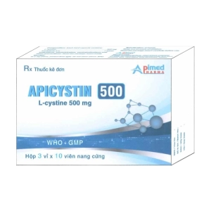 Apicystin 500 Apimed 3 vỉ x 10 viên (L-cystine)