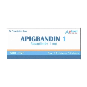 Apigrandin 1 Apimed 3 vỉ x 10 viên (Repaglinide)