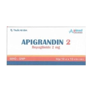 Apigrandin 2 Apimed 10 vỉ x 10 viên (Repaglinide)